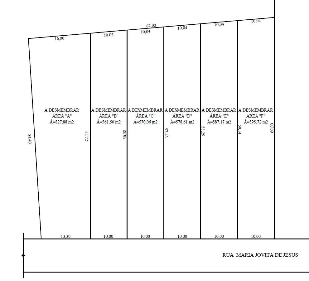 Terreno 561m² para venda no bairro Cambota